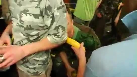 Young russian gay orgy tube Dozens of fellows go bananas for bananas