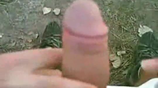 Outdoor threesome blowjob